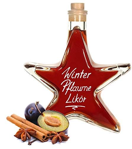 Stern, 0,2l, mit Dortmunder Winterpflaume mit Vanille und Zimt Likör, 18% Vol, gefüllt